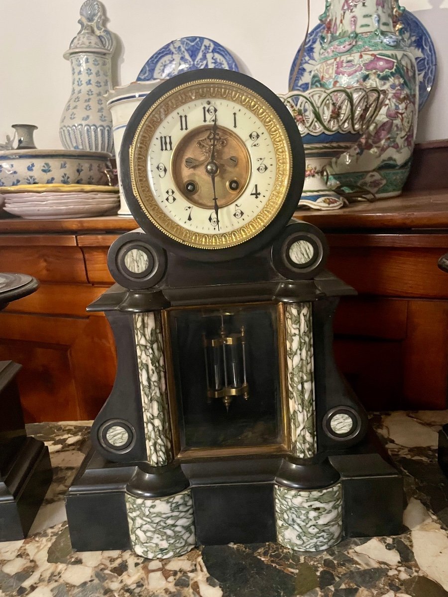 Napoleon III Period Marble Notary Clock, 19th Century -photo-4