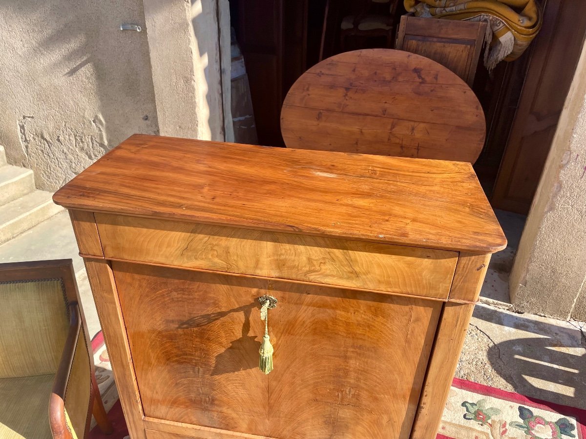 Charles X Restoration Secretary In Blond Mahogany, 19th Century -photo-6