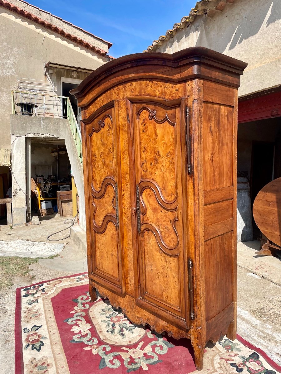 Bressane Louis XV Wardrobe In Walnut 18th Century -photo-1