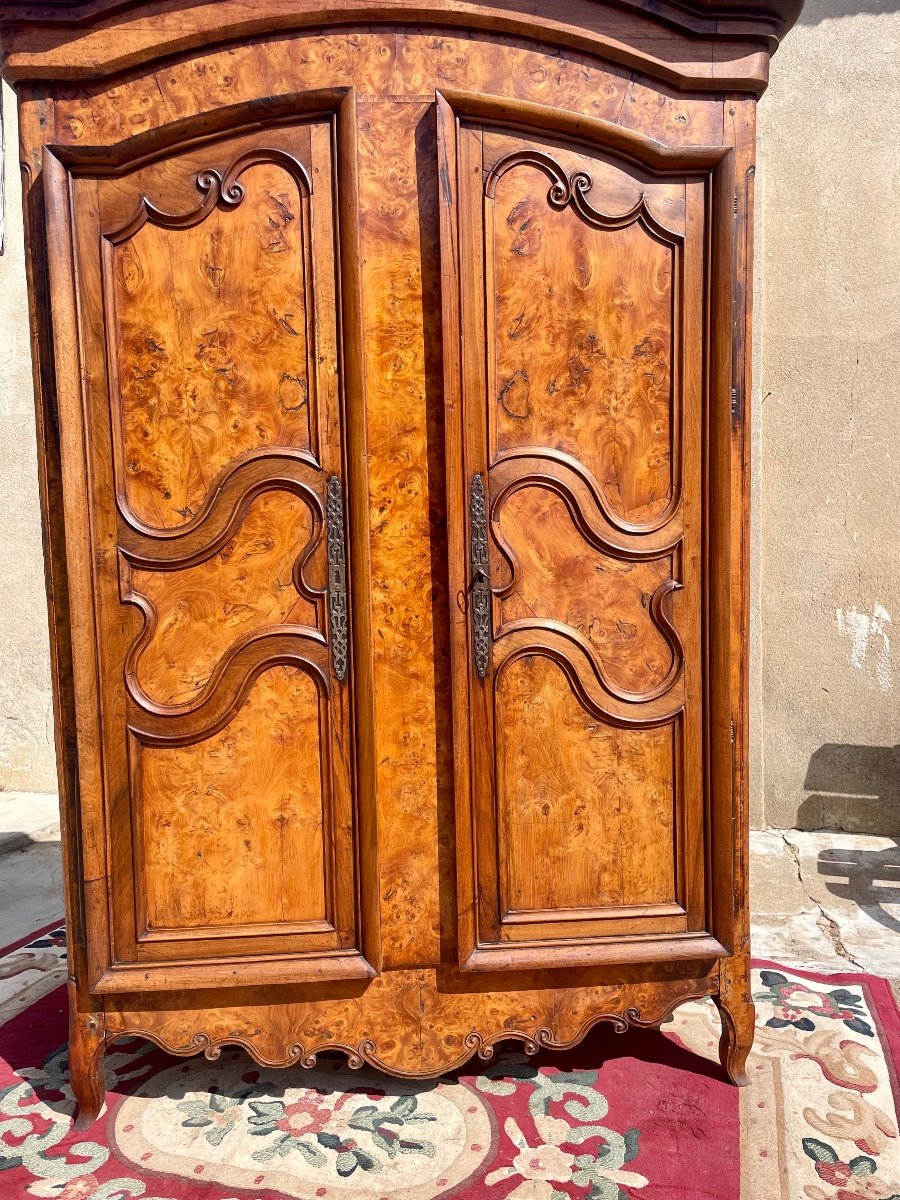 Bressane Louis XV Wardrobe In Walnut 18th Century -photo-2