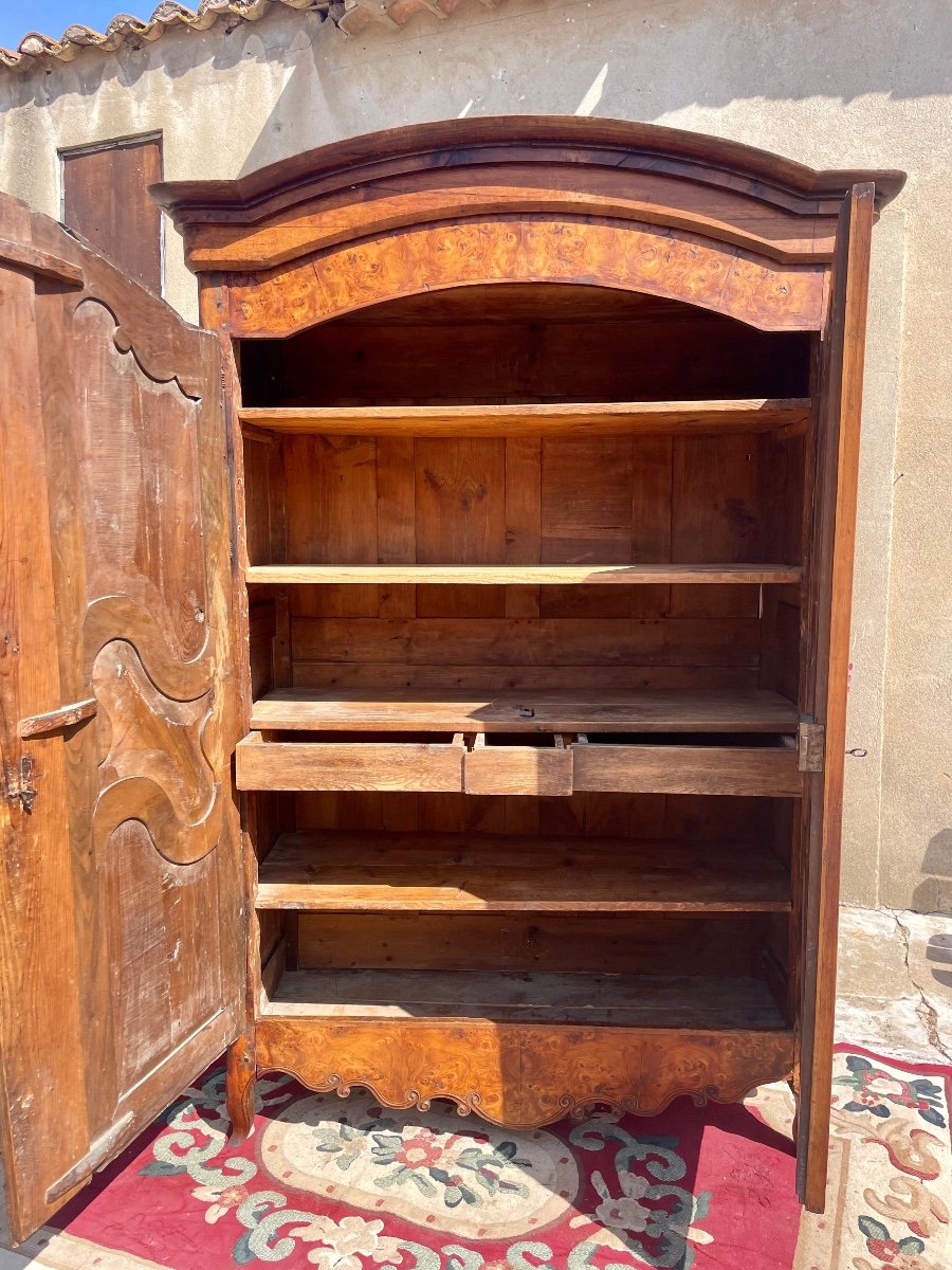 Bressane Louis XV Wardrobe In Walnut 18th Century -photo-7