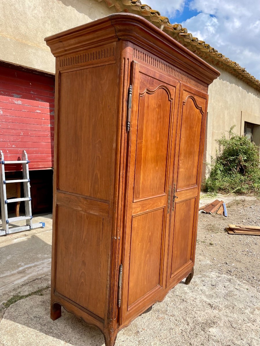 Louis XV Wardrobe In Cherry Wood From The 18th Century.-photo-5