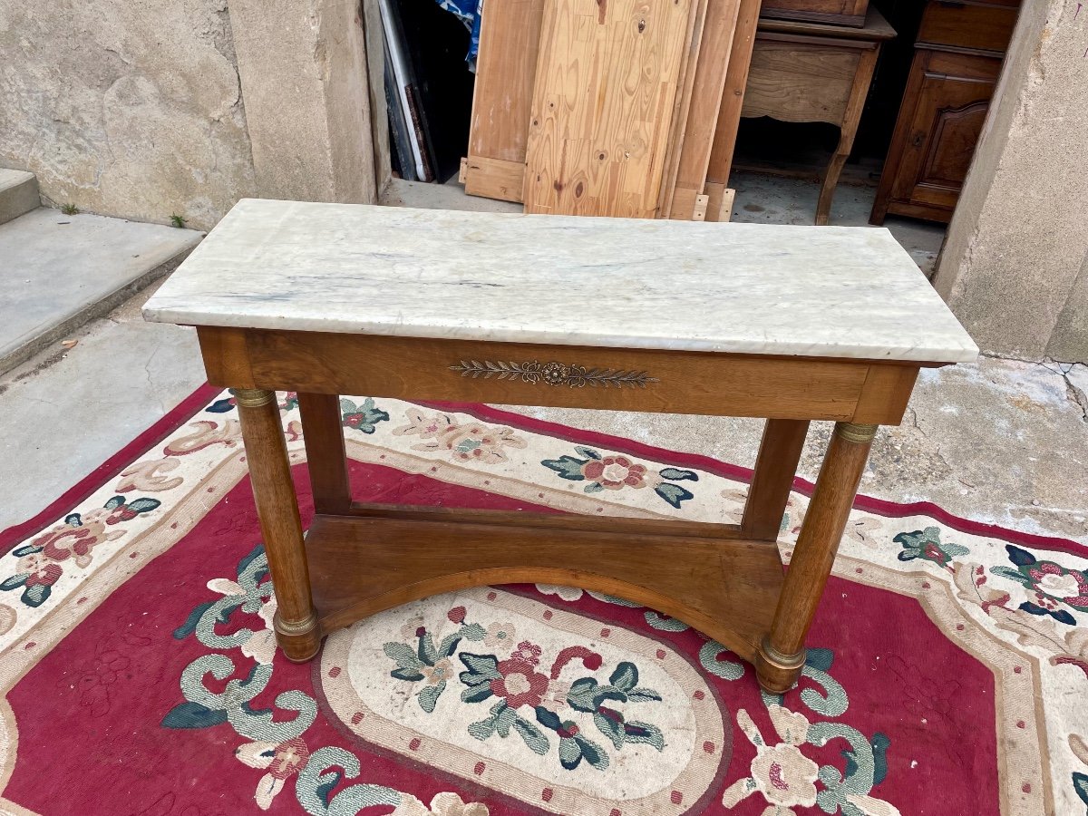 Console, Empire, With Detached Column In Mahogany, Period, 1900.-photo-2