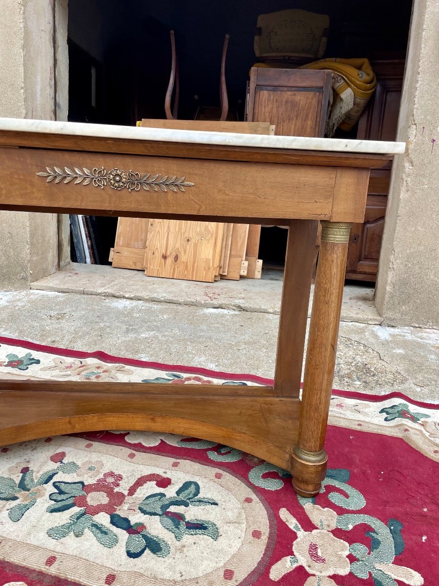 Console, Empire, With Detached Column In Mahogany, Period, 1900.-photo-4