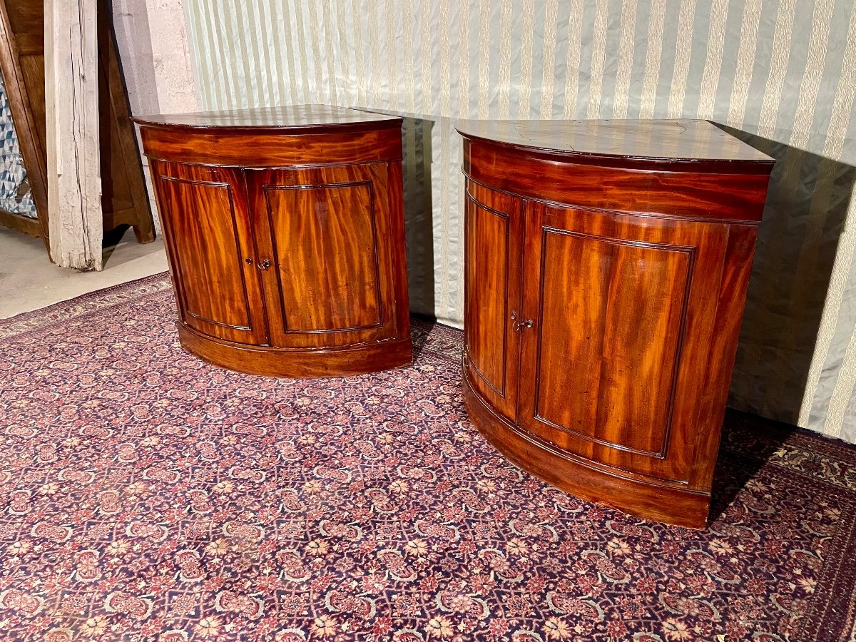 Paire d’Encoignures, galbées , Restauration En Acajou, D’époque 19e-photo-7