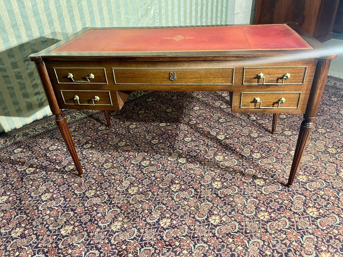 Louis XVI Double-sided Mahogany Desk, 1900s.-photo-4