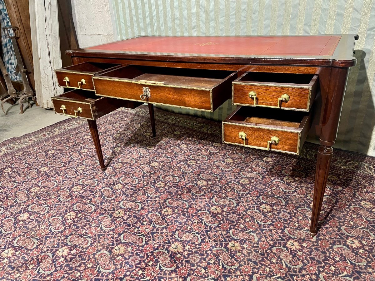 Louis XVI Double-sided Mahogany Desk, 1900s.-photo-3