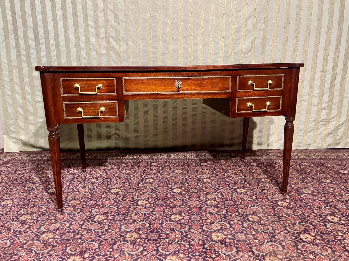 Louis XVI Double-sided Mahogany Desk, 1900s.-photo-4