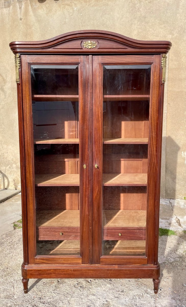 Bibliothèque Vitrine Louis XVI En Acajou époque  XIXÉM siècle.-photo-2