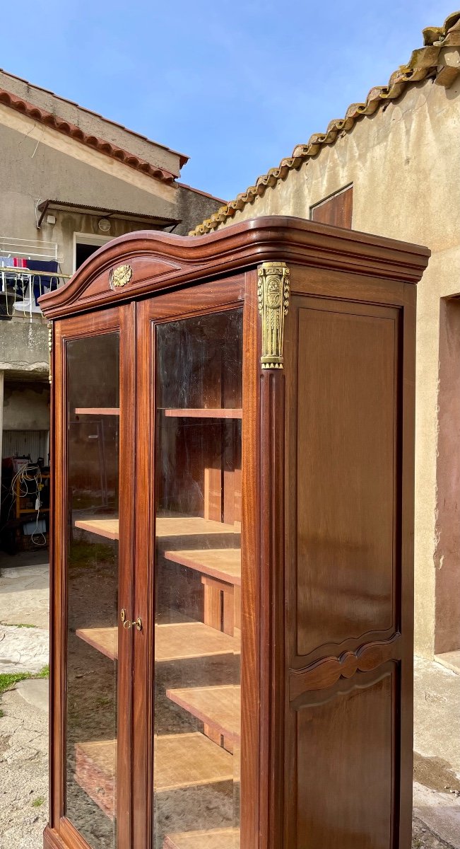 Bibliothèque Vitrine Louis XVI En Acajou époque  XIXÉM siècle.-photo-8
