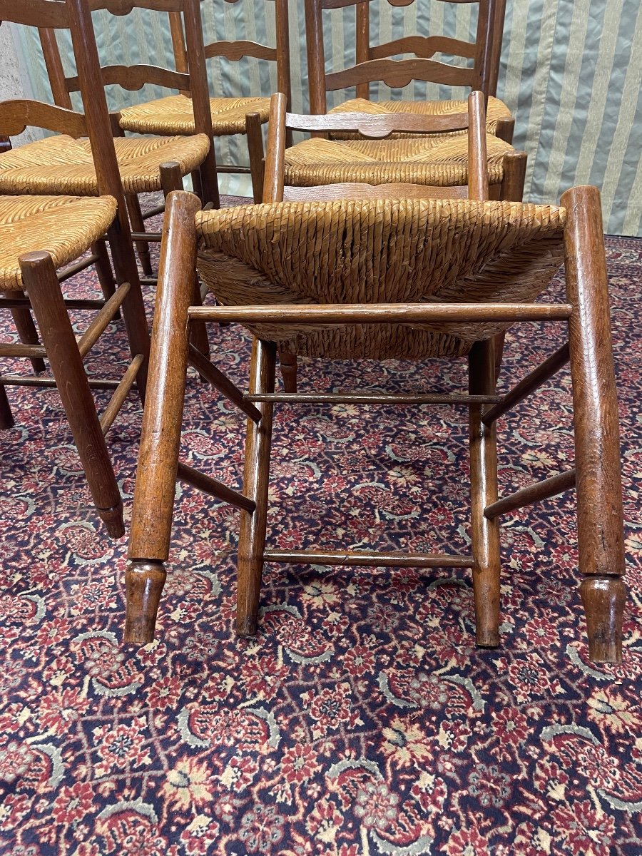 Set Of 6 Louis XV Chairs In Oak From The 18th Century.-photo-4