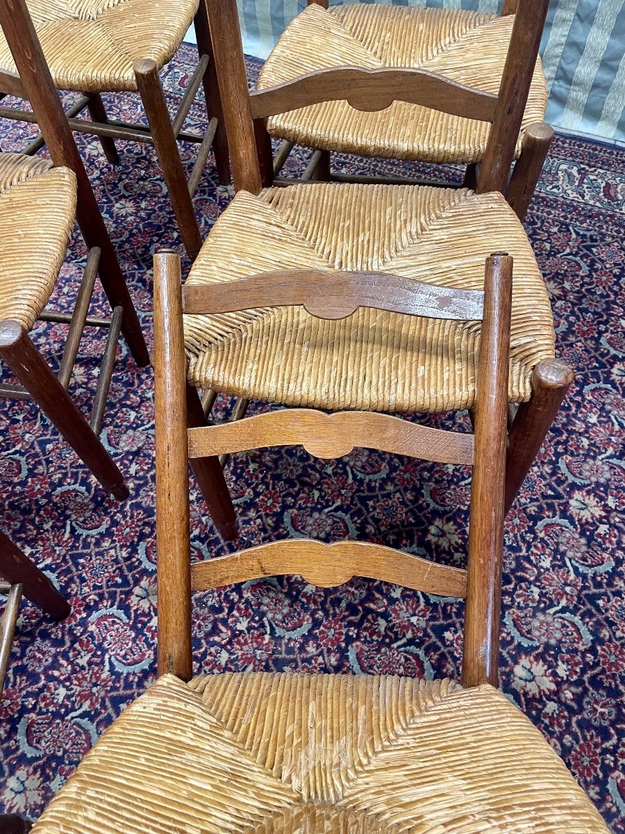 Set Of 6 Louis XV Chairs In Oak From The 18th Century.-photo-1