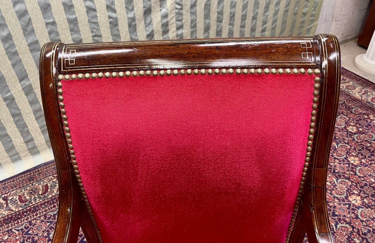 Fauteuil Charle X,  En  Palissandre D époque XIXém Siècle, -photo-7
