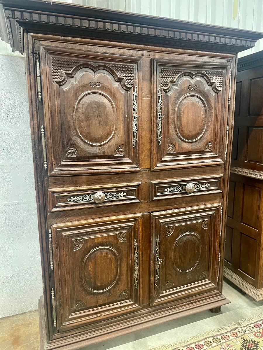 Buffet, Four Regency Doors In Oak From The 18th Century.-photo-4