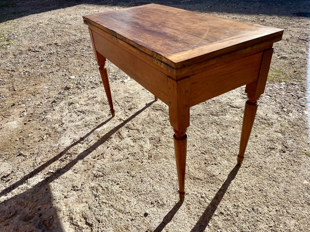 Louis XVI Games Table In Walnut From The 18th Century.-photo-2