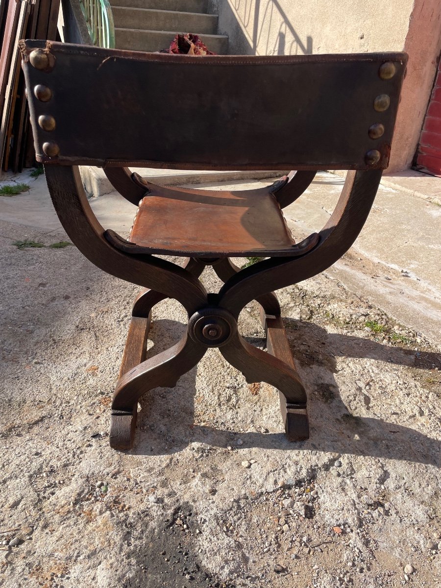 Fauteuil Dagobert, Louis XIII, En Chêne D’époque XVIIIem Siècle.-photo-5