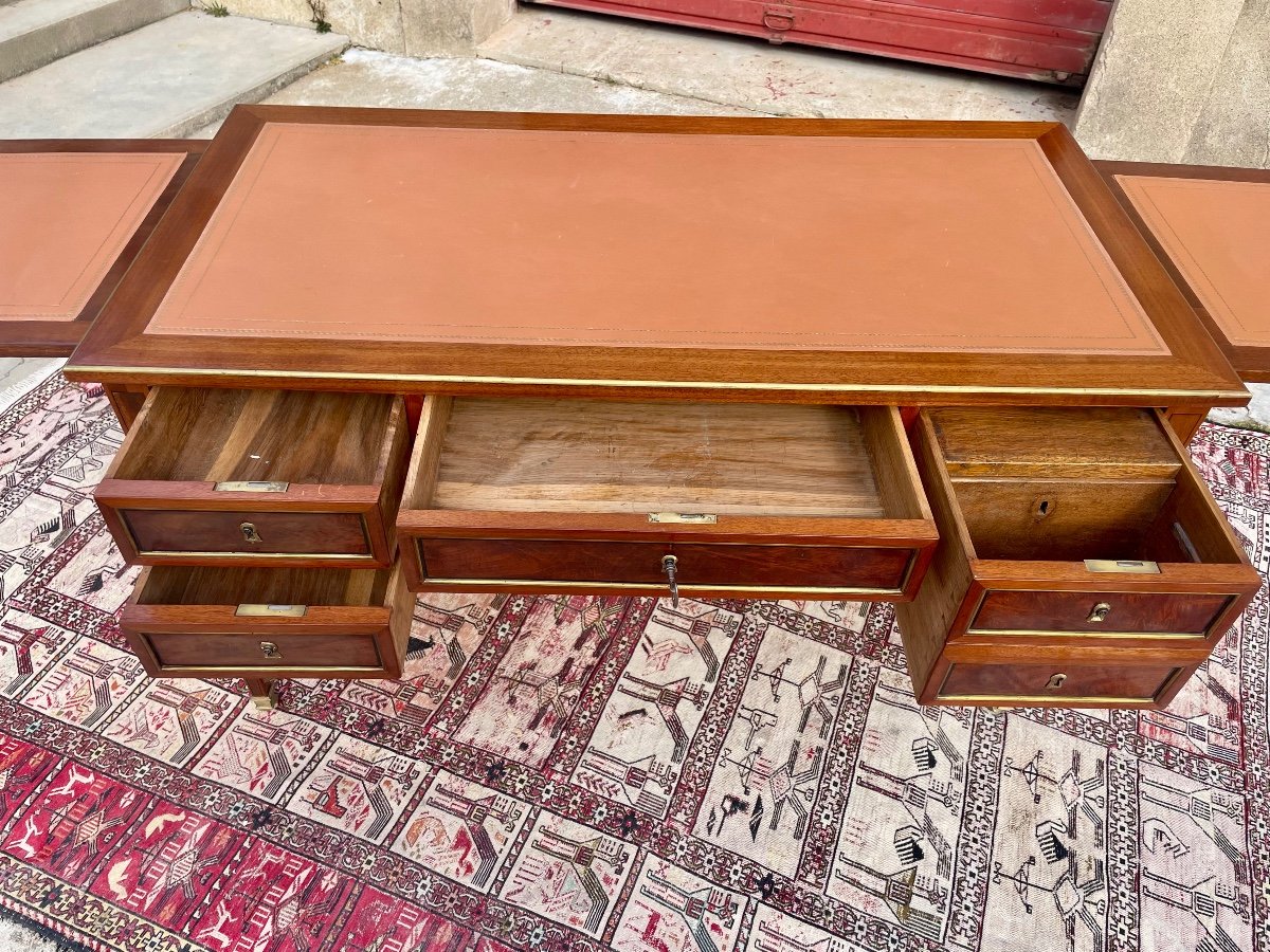 Bureau,, Plat, Louis XVI, En Acajou D’époque XIXem, Siècle.-photo-7