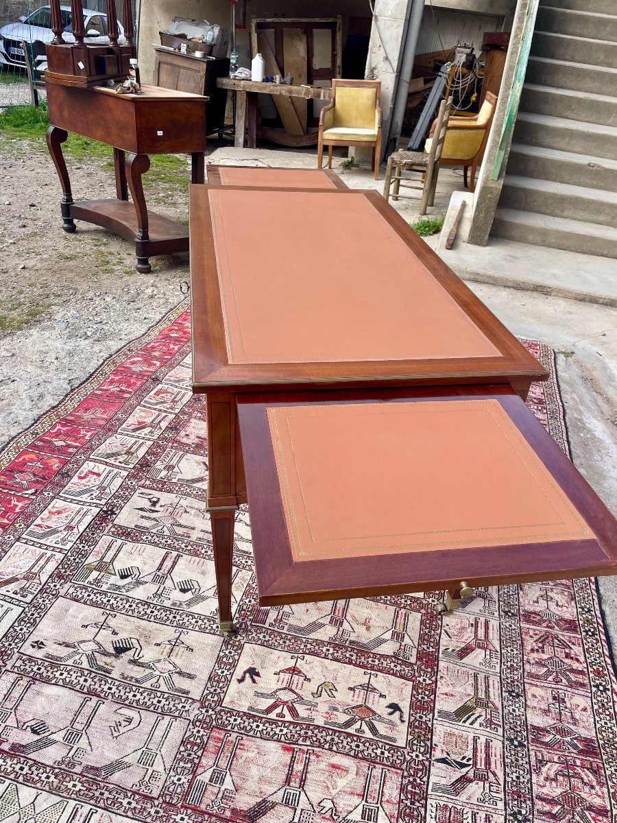 Bureau,, Plat, Louis XVI, En Acajou D’époque XIXem, Siècle.-photo-8