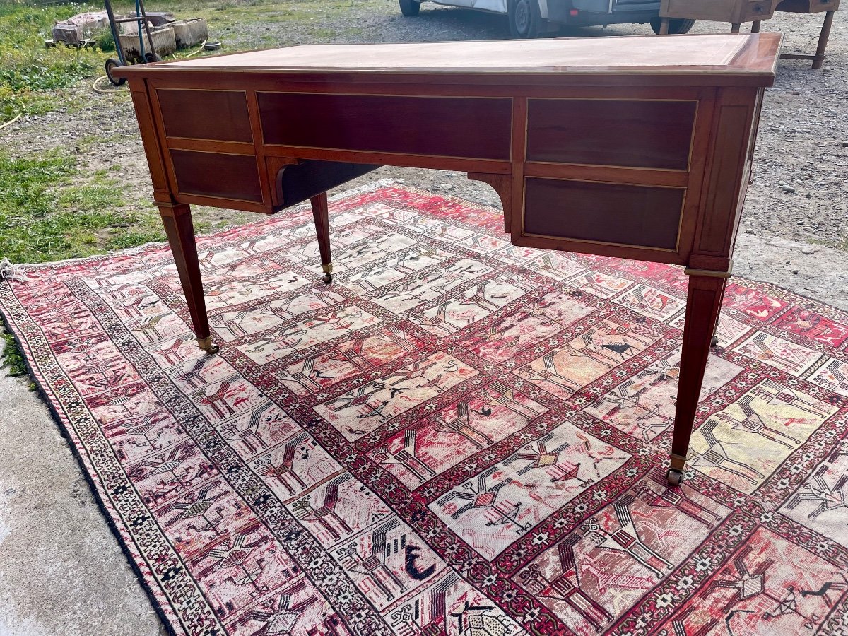 Bureau,, Plat, Louis XVI, En Acajou D’époque XIXem, Siècle.-photo-1