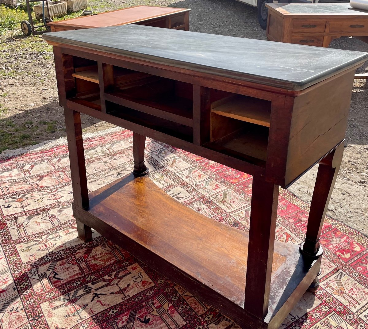 Empire Mahogany Console Counter From The 19th Century.-photo-1