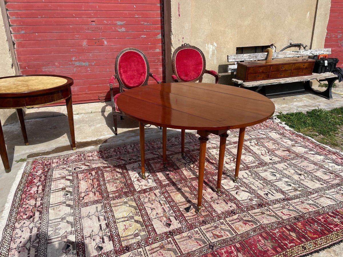 Table De Salle à Manger, Six Pieds En Acajou Louis XVI D époque XIXém Siècle.-photo-4