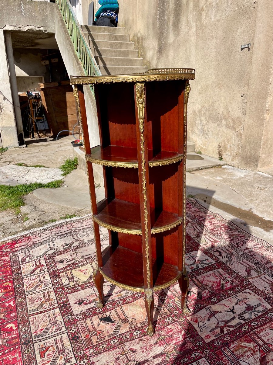 Console, Louis XV, En  Acajou Garnie De Bronze, D’époque XIXé Siècle.-photo-3