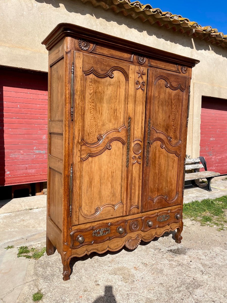 Louis XV Oak Wardrobe From The 18th Century.-photo-4