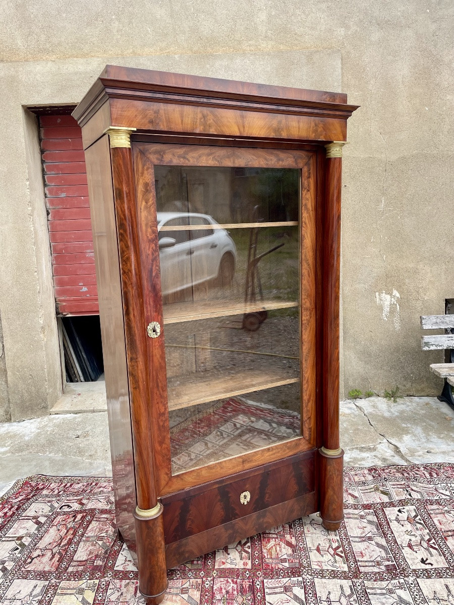 Bibliothèque, vitrine , Une Porte à Colonne, Détachées, Empire D époque XIXém Siècle -photo-1