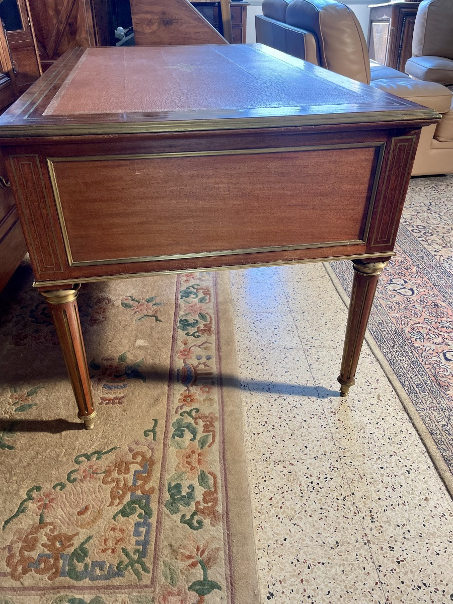 Bureau,, Plat, Louis XVI, En Acajou D’époque XIXe Siècle-photo-5