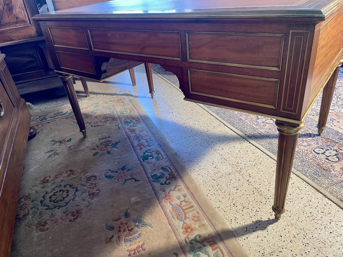 Bureau,, Plat, Louis XVI, En Acajou D’époque XIXe Siècle-photo-6