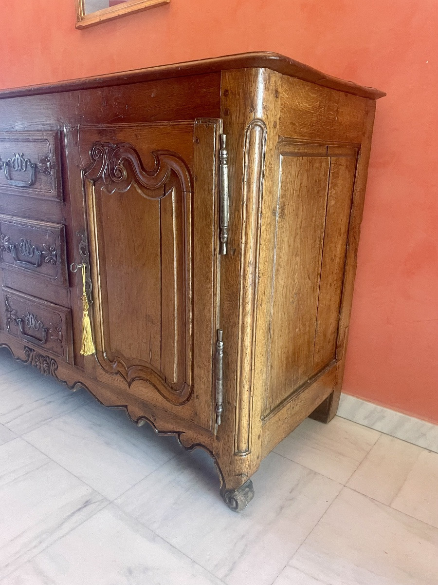 Louis XV Sideboard In Oak From The 18th Century.-photo-4