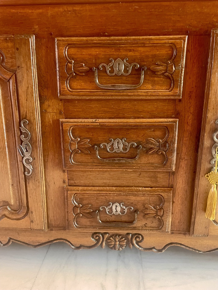 Louis XV Sideboard In Oak From The 18th Century.-photo-2
