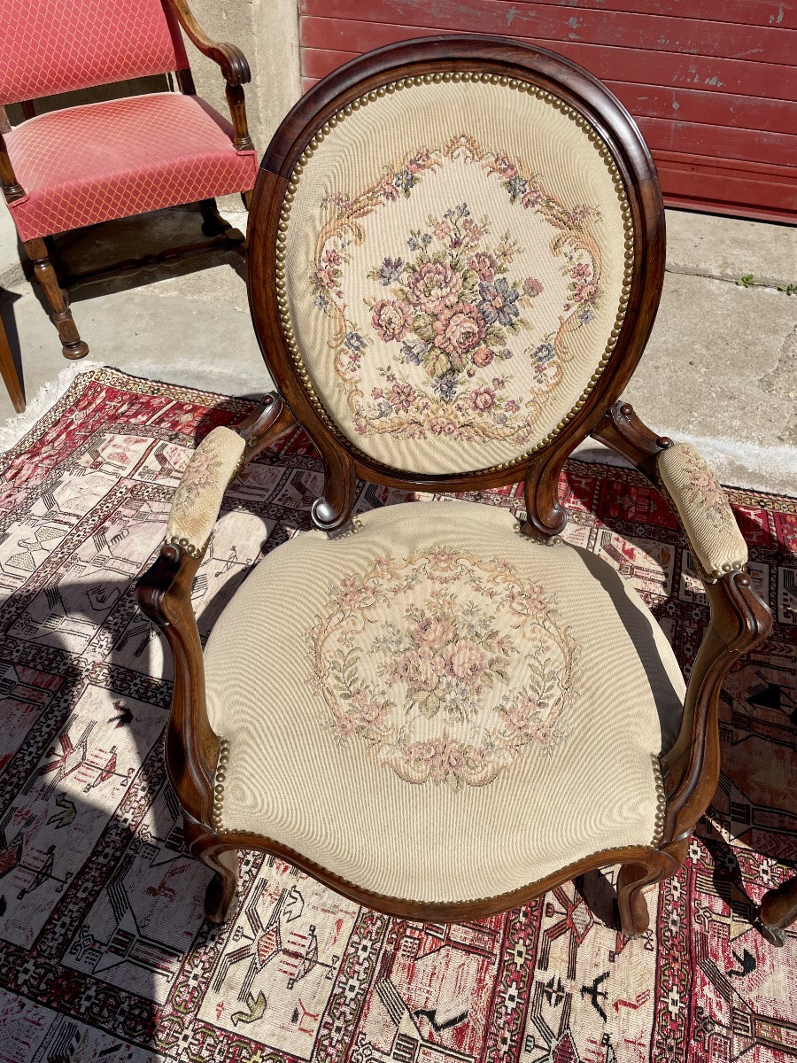 Fauteuil, Louis XV, En Palissandre Napoléon, Ili D époque XIXém Siècle.-photo-2