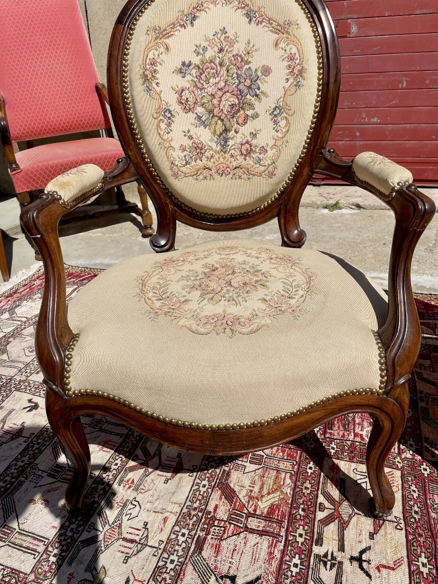Fauteuil, Louis XV, En Palissandre Napoléon, Ili D époque XIXém Siècle.-photo-5
