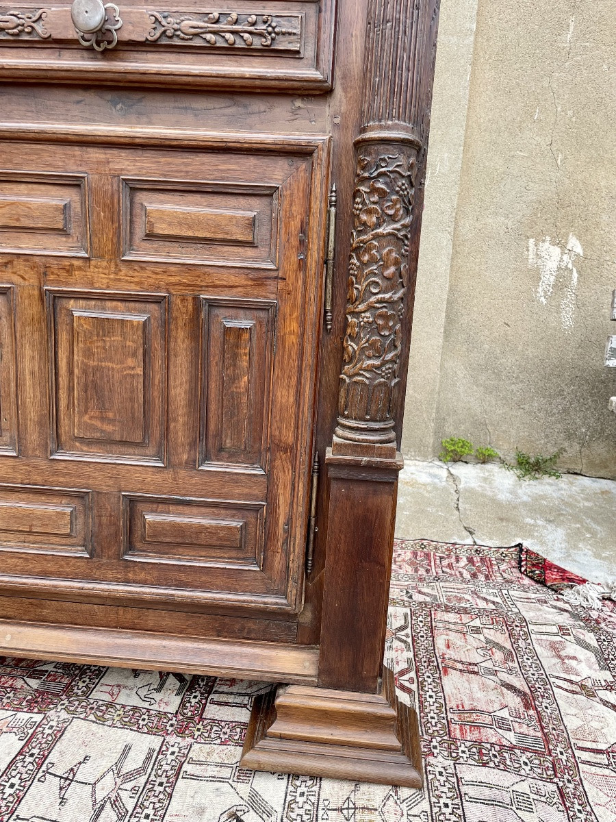 Buffet Quatre Portes En Chêne Louis XIII. D époque XVIIem Siècle.-photo-7