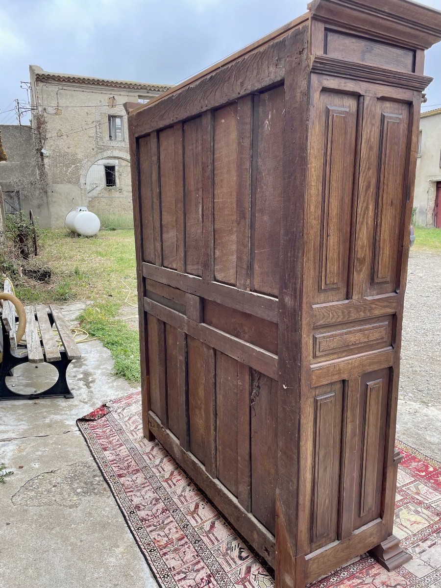 Buffet Quatre Portes En Chêne Louis XIII. D époque XVIIem Siècle.-photo-8