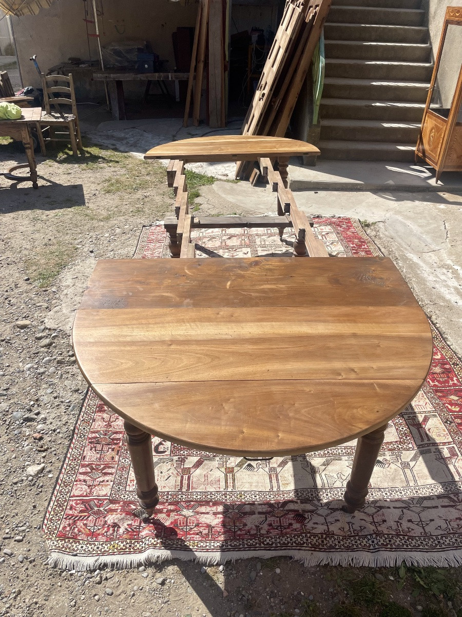 Table De Salle à Manger Louis Phillipe Six Pieds, En Noyer D époque XIXém Siècle.-photo-2