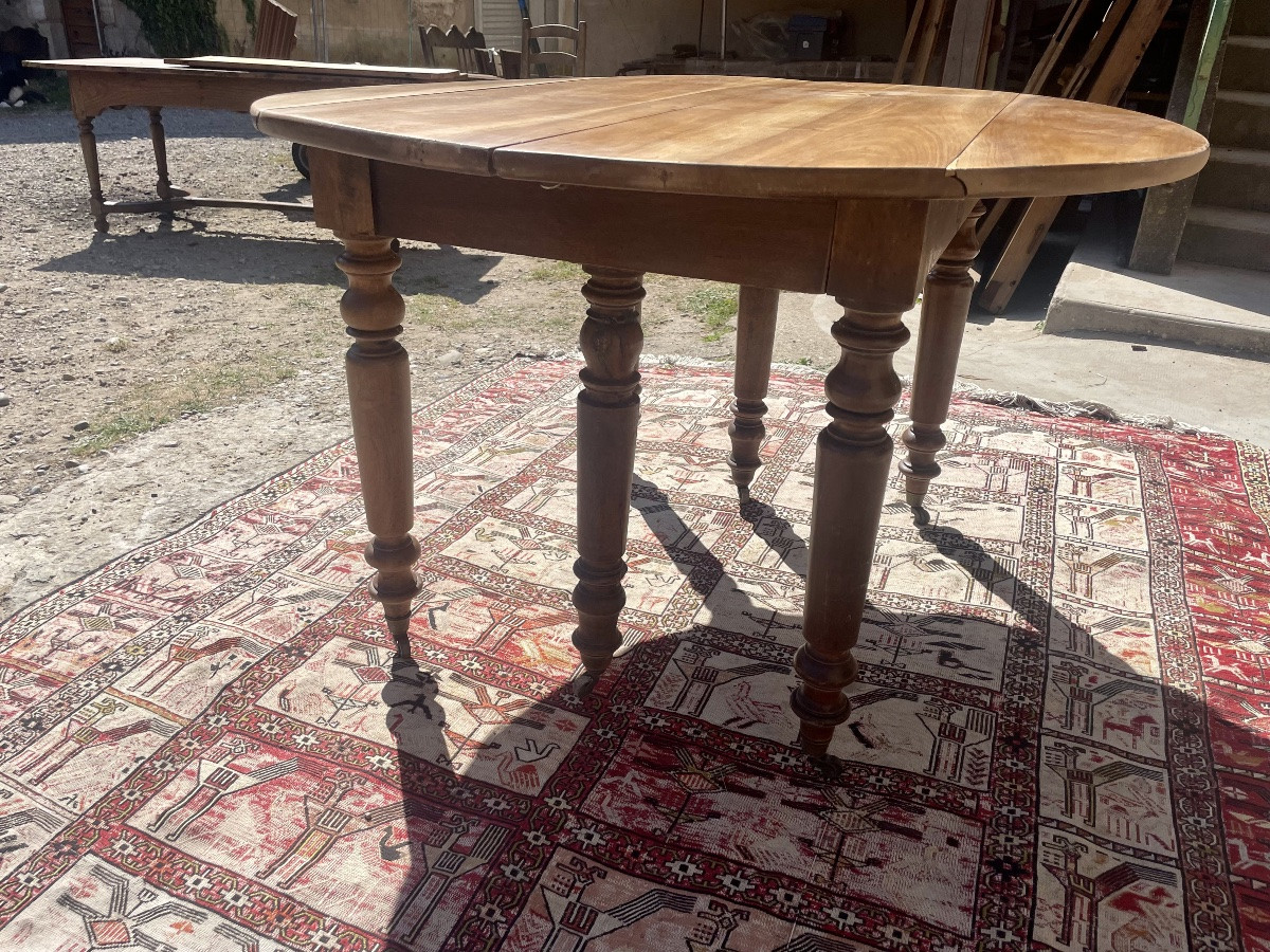 Table De Salle à Manger Louis Phillipe Six Pieds, En Noyer D époque XIXém Siècle.-photo-5