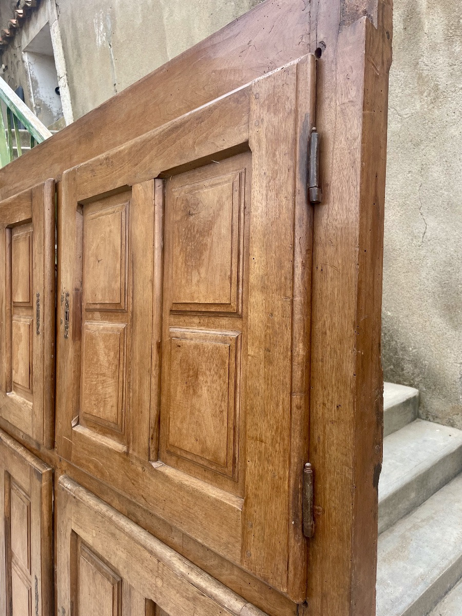 Façade De Boiseries, Buffet, Quatre Portes Louis XIII D’époque 17e-photo-5