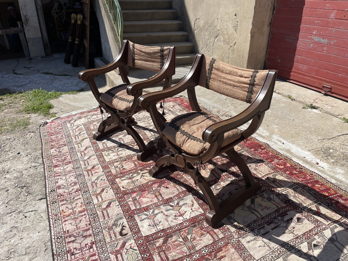 Paire De Fauteuis , Dagobert Restauration D époque XIXém Siècle 