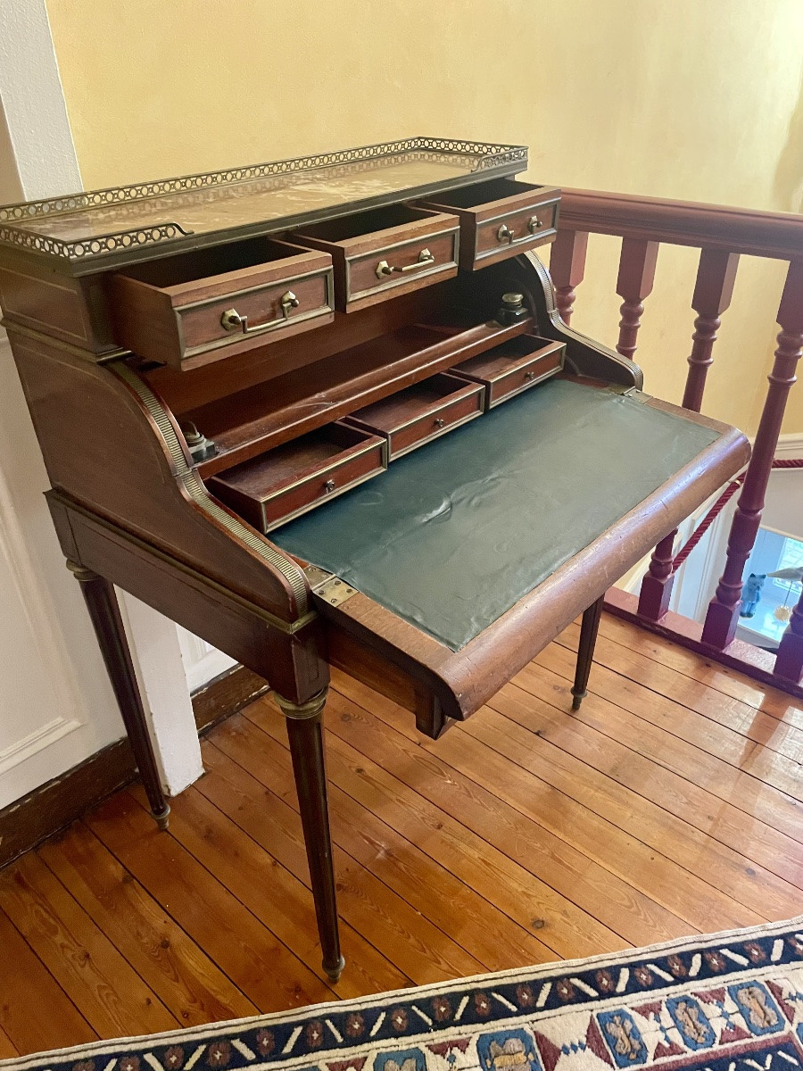 Bureau,, à Cylindre, Secrétaire,, Louis, XVI, époque XIXém Siècle -photo-2
