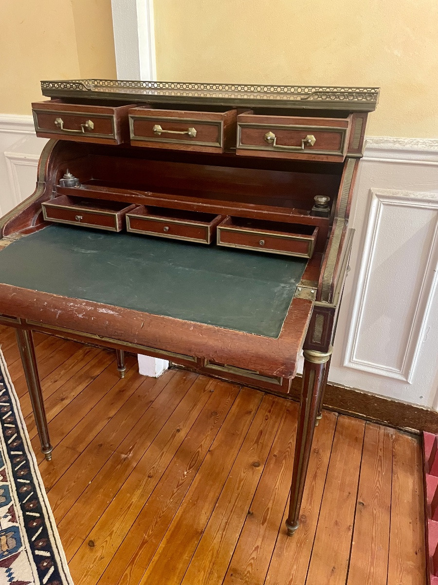 Bureau,, à Cylindre, Secrétaire,, Louis, XVI, époque XIXém Siècle -photo-3