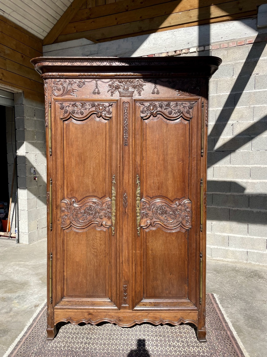 Armoire De Mariage Louis XV Normande D époque XVIIIem Siècle -photo-2