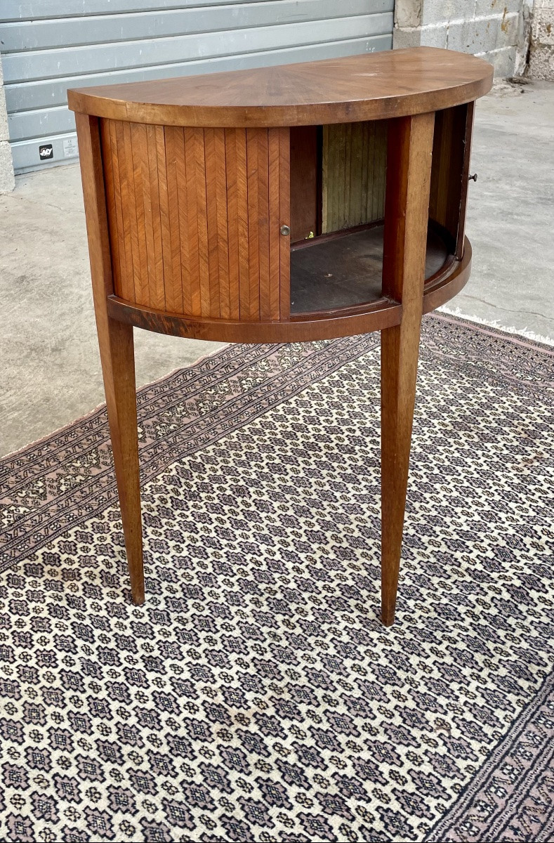 Small Console, Half-moon With Curtains, Louis XVI, 19th Century.-photo-2