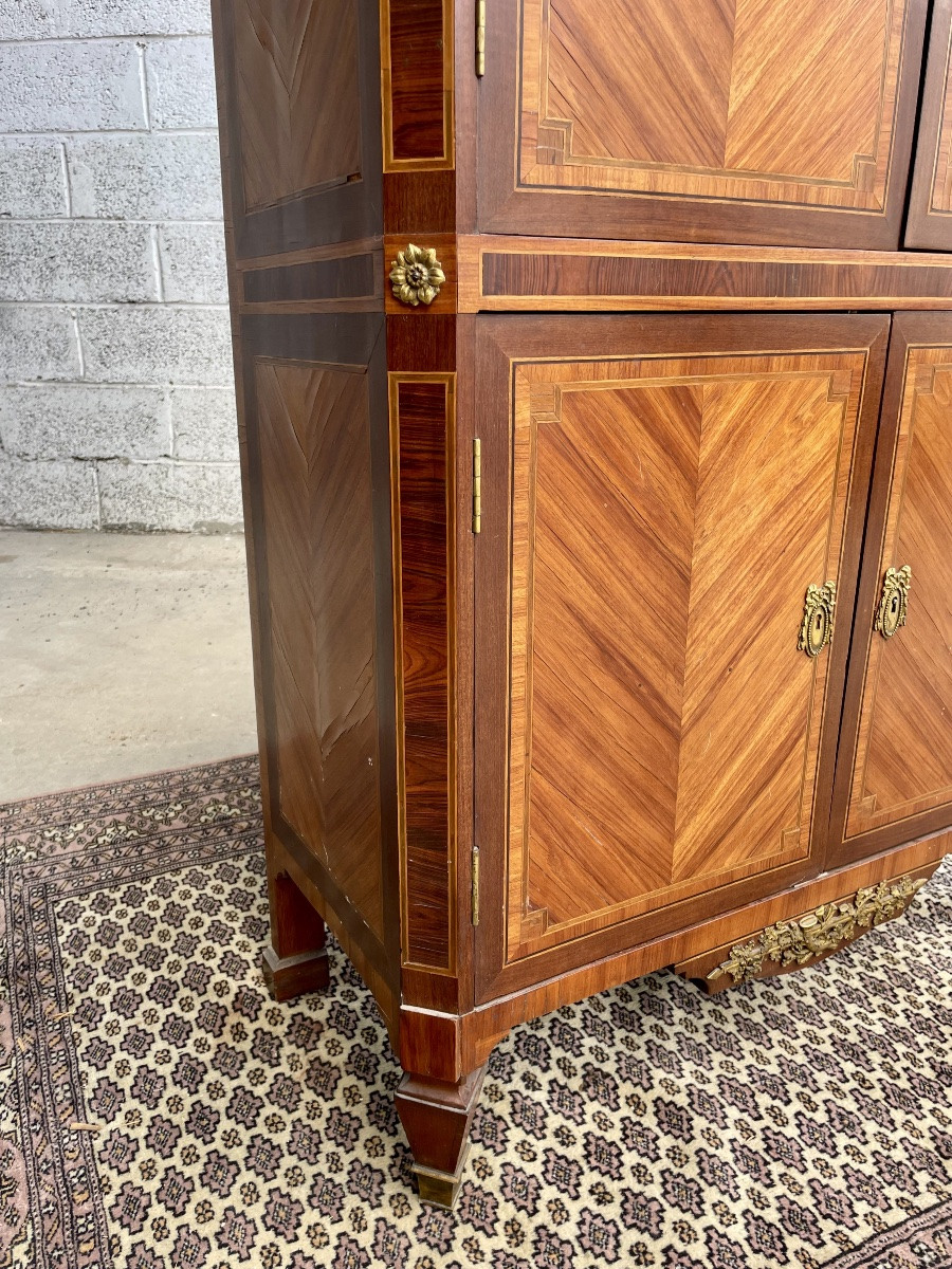 Louis XVI Cabinet, In Marquetry, 18th Century Period.-photo-1