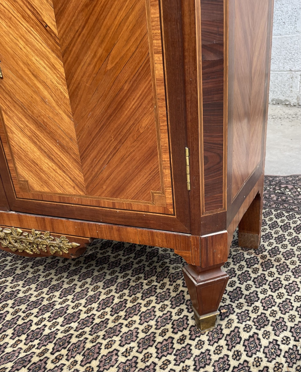Louis XVI Cabinet, In Marquetry, 18th Century Period.-photo-3