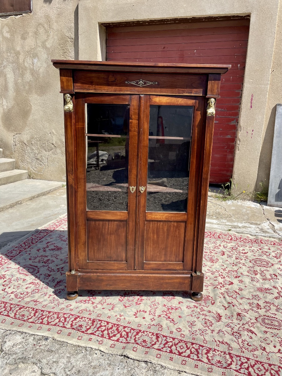 Petite Bibliothèque,,, Retour D’égypte, En Acajou D’époque XIXem Siècle -photo-2