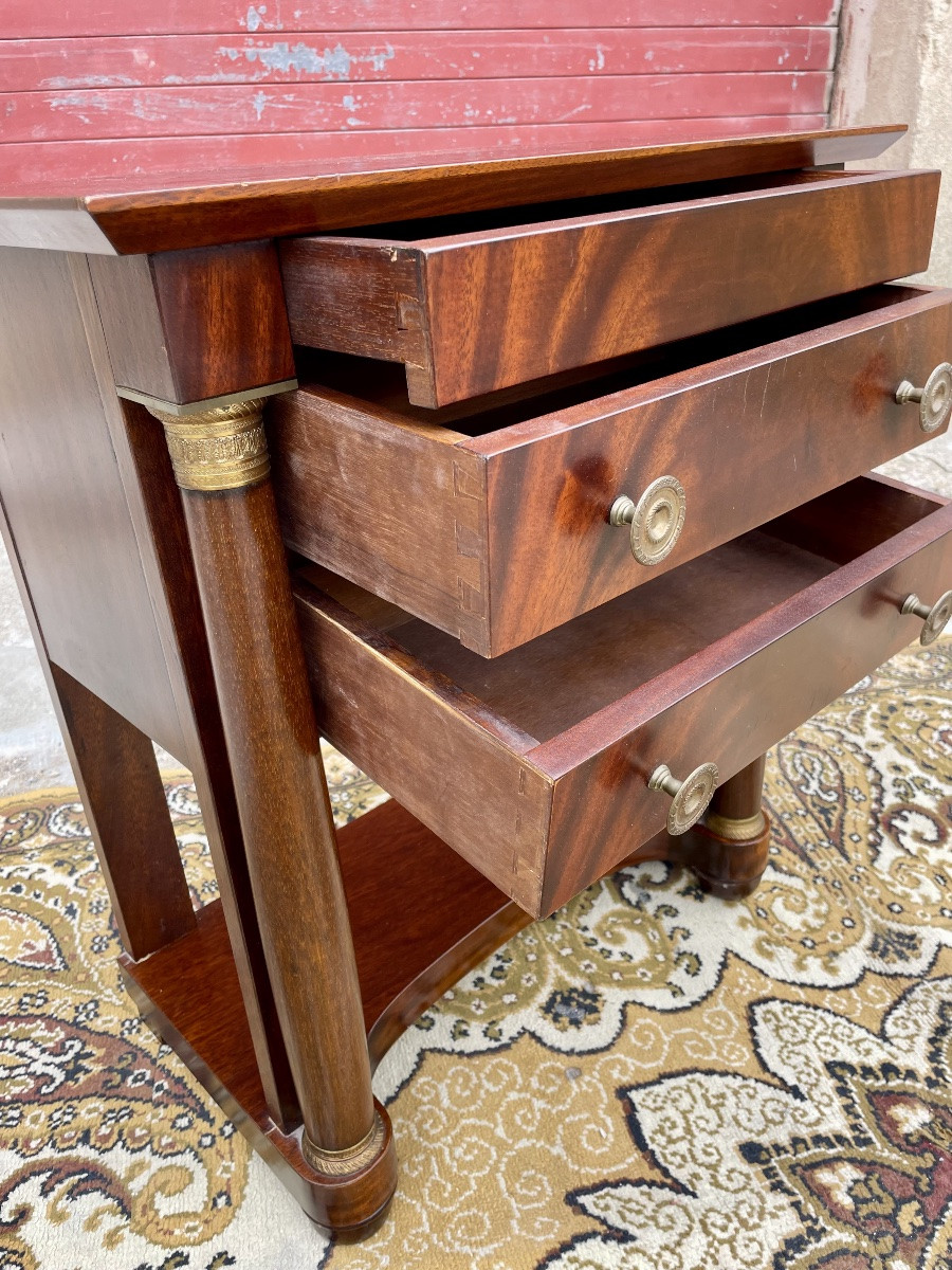 Table, Chiffonnière, Empire En Acajou époque, 1900-photo-4