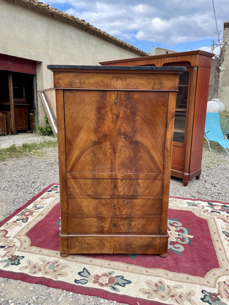 Secrétaire, Restauration,, en noyer d’époque XIXÉm siècle.