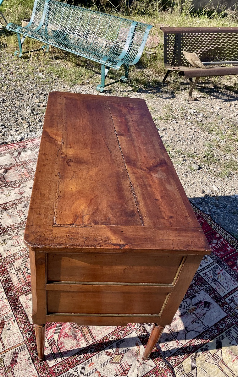 Commode,,, sauteuse en noyer d’époque, Louis XVI ,18em siècle -photo-1